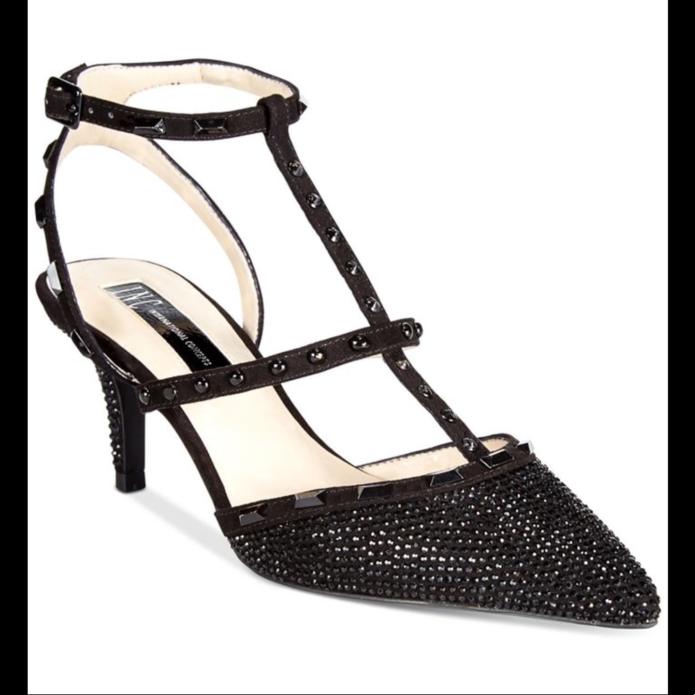 🖤💎NEW Inc Studded Rhinestone Black Heels 8.5🖤💎